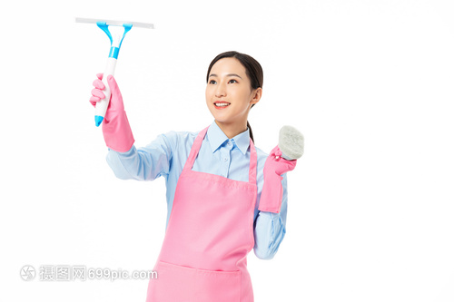 家政服務(wù)女性清潔玻璃形象